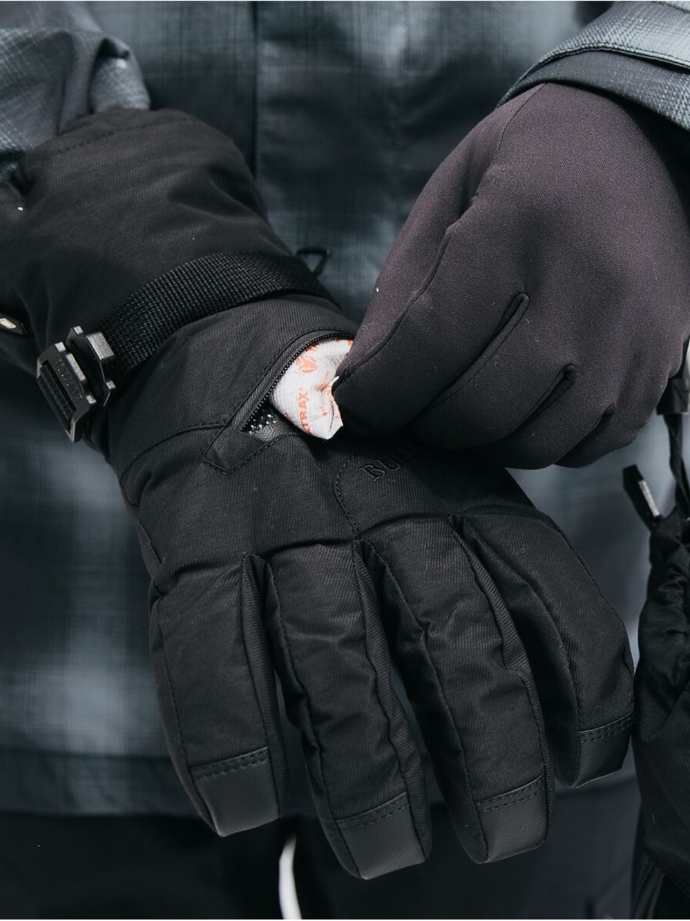 Men's Black Insulated Winter Gloves - Water-Resistant Ski Mitt Style Burton L